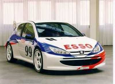 Peugeot 206 da rally, livrea Esso.