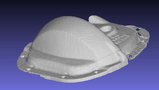 Scansione 3D della coppa differenziale, ulteriore dettaglio.