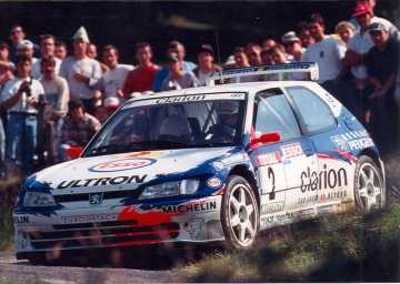 Peugeot 306 da rally, livrea Clarion.