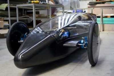 Veicolo aerodinamico sperimentale, dettaglio della carrozzeria.